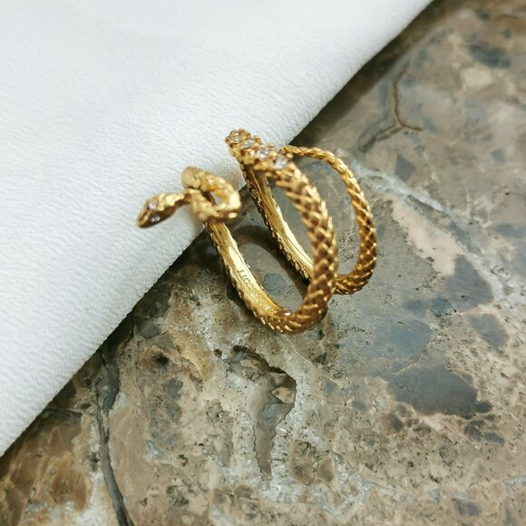 Kendra Scott | Vintage Gold Phoenix Wrap Ring Size 7 - Picture 3 of 3